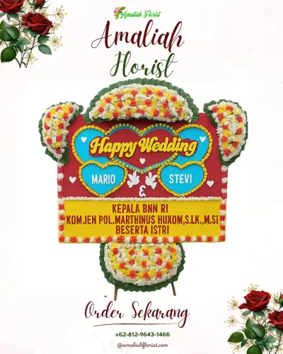 Karangan Papan Bunga Pernikahan di Waliwis